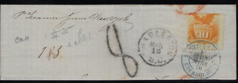 Scott #116 - $150.00 – Average – Tied on small piece to France - Showpiece!!