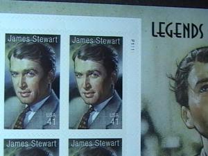 U.S.# 4197-MINT/NEVER HINGED--PANE OF 20-LEGENDS OF HOLLYWOOD/JAMES STEWART-2007