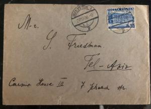 1936 Bialystok Poland Cover to Tel Aviv Palestine