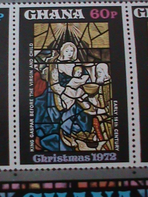 ​GHANA-1972- CHRISTMAS SHEET'1972 -GLASS WINDOWS ARTS-S/S  - MNH -VERY FINE