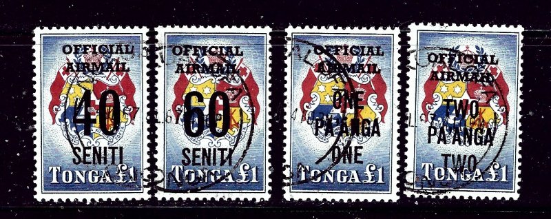 Tonga CO15-18 Used 1968 surcharges