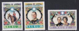 Nauru # 257-259, Royal Visit, NH