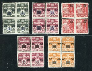 DENMARK FAROES BRITISH ADMINISTRATION 1940-1941 SCOTT 2-6 SUPERB MNH BLOCKS OF 4