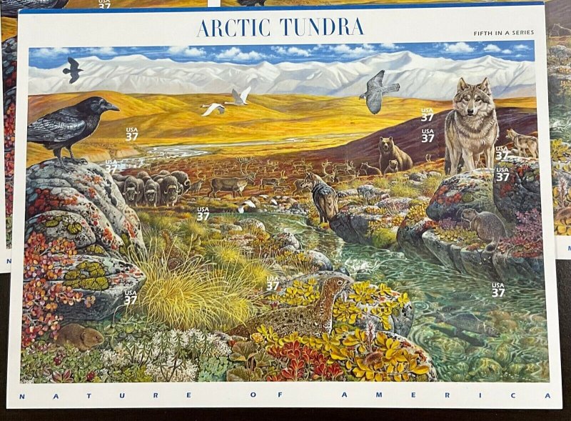 3802 Arctic Tundra Lot of 10 sheets MNH 37 c  FV $37.00  2003