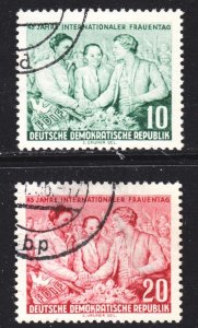 Germany DDR Scott 233-34 complete set F to VF used.  FREE...