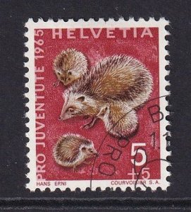 Switzerland  #B350  cancelled  1965  Pro Juventute  5c hedgehogs