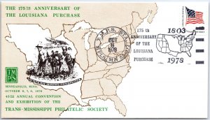 US SPECIAL PICTORIAL POSTMARK COVER 175th ANN OF THE LOUISIANA PURCHASE T.M.P.S.