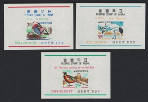 Korea Rep. Duck Crane Pheasant Korean Birds 3 MSs 1966 MNH SC#493a-495a