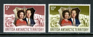 BRITISH ANTARCTIC TERRITORY Sc#43-44 Royal SILVER WEDDING (1972) MNH​