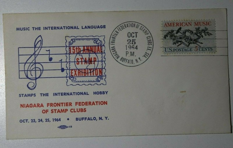 Niagara Frontier Federation Stamp Club American Music Buffalo NY 1964 Cover