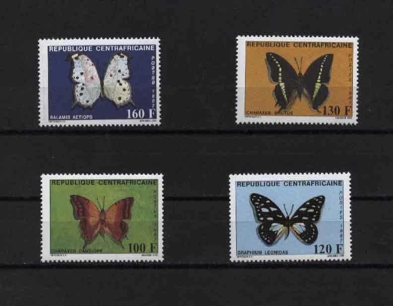 Central Africa Butterflies Mi#1300-03 MNH