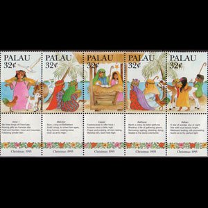 PALAU 1995 - Scott# 382 Christmas Set of 5 NH