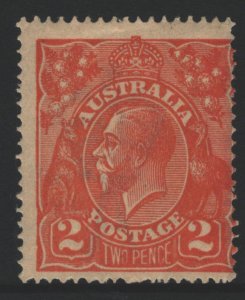 Australia Sc#27a MLH Variety Shaved Lower Left Frame ACSC 95(8A)f