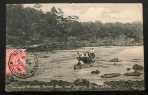 1930 British Guiana RPPC Postcard Cover to Sharon VT USA Hauling Up The Rapids