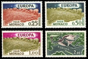 Monaco 1962 Scott #507-509, C61 Mint Never Hinged