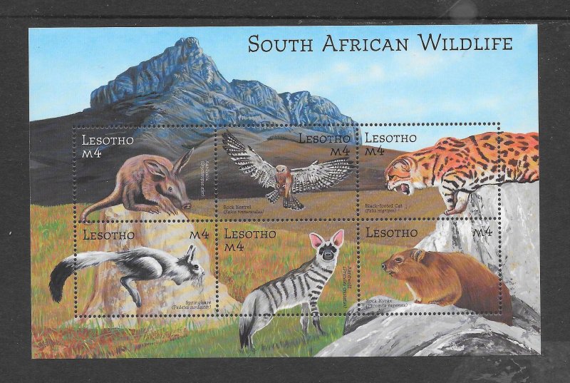 LESOTHO-CLEARANCE #1305 WILDLIFE M/S MNH