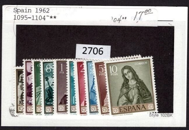 $1 World MNH Stamps (2706) Spain Scott 1095-1104 Paintings set of 10