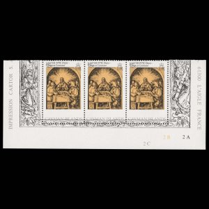 Cayman Islands 1978 (Variety) 15c Easter plate strip with colour shifts ...