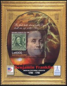 Sierra Leone 2847 sheet,MNH. WASHINGTON-2006 Stamp EXPO.Benjamin Franklin.