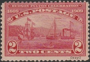 US #372 1909 2c Carmine Hudson-Fulton-Ships MINT-VG-OG-NH.