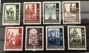 AUSTRIA 1948- Post WWII, Reconstruction of the Salzburger Dom, Complete Set, MNH