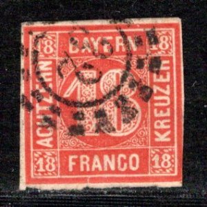 German States Bavaria Scott # 14, used