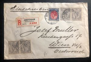 1922 Amsterdam Netherlands Registered Cover To Vienna Austria