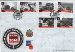 Isle of Man 2014 FDC Sc 1653-1658 D-Day, 70th ann Set of 6