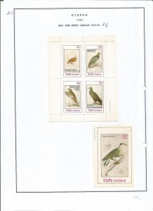 STAFFA - 1982 - Birds - Sheets - Mint Light Hinged - Private Issue