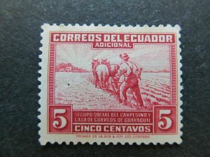 1940 A4P47F95 Ecuador Postal Tax Stamp 5c Mint No Gum-