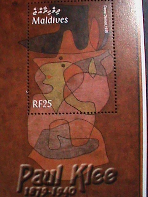 MALDIVES- FAMOUS PAINTING-1935 DAME DEMON- BY PAUL KLEE-MNH S/S SHEET-VF