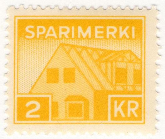 (I.B) Iceland Revenue : Savings Stamp 2Kr (Sparimerki)