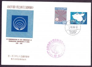 Rep. of CHINA -TAIWAN SC#1572-1573 40th Anniv. of Broadcasting Corp. (1968) FDC