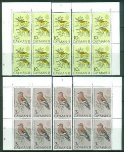 Cayman Inseln : 1974. Scott #322-27 Vögel. 10 Komplett Sets VF MNH Katze