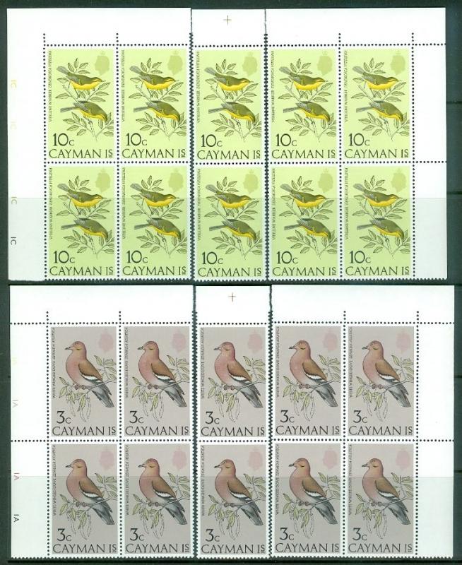 CAYMAN ISLANDS : 1974. Scott #322-27 Birds. 10 Complete sets. VF MNH Cat