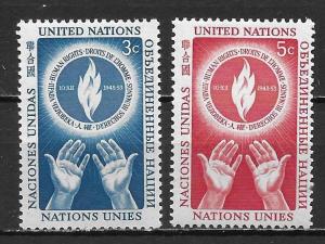 United Nations 21-22 1953 Human Rights set MNH