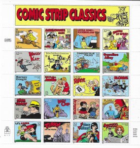 US#3000  32c Comic Strip Classics sheet of 20 (MNH) CV $13.00