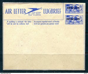 Swaziland 1947 Air letter Postal Stationary overprint  3d  Unused 14763