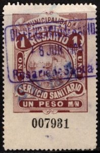 1905 Argentina Santa Fe Rosario Municipal Revenue 1 Peso Prostitute Tax