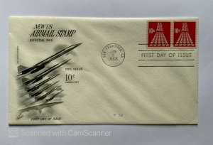 US FDC , WITH CACHET 	US AIRMAILSTAMP , EFFECTIVE 1968	1968	SAN FRANCISCO	CA	BKL