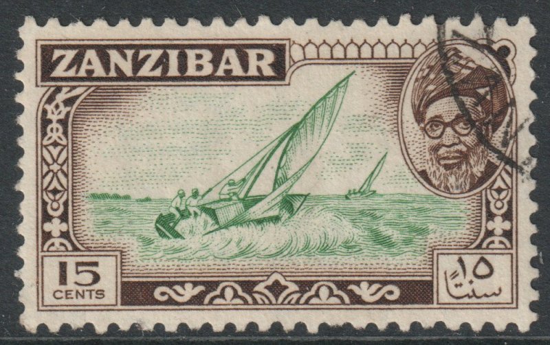 Zanzibar Scott 251 - SG360, 1957 Sultan 15c used