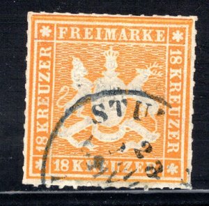 Wurttemberg #46   Used,  VF  CV $950.00  .....   7020042