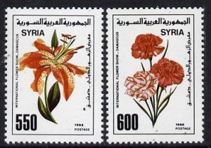 Syria 1988 FLOWERS set Perforated Mint (NH)