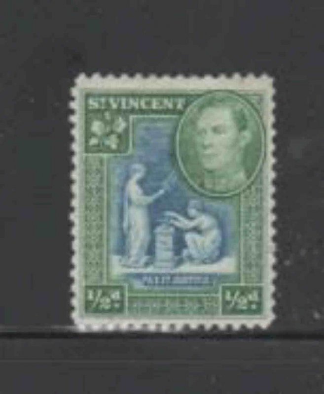 ST. VINCENT #141 1938 1/2p KING GEORGE VI & SEAL MINT VF H O.G