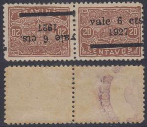 HONDURAS 1927 Sc 240a Yvert 193a VERTICAL TETE-BECHE PAIR HINGED MINT