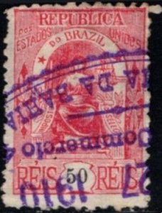 1893 Brazil Revenue 50 Reis General Stamp Duty Used