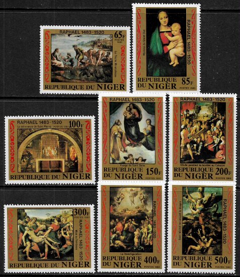 Niger #614-21 MNH Set - Raphael Paintings