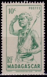 Madagascar, 1946, Native Tribesman, 10c, unused