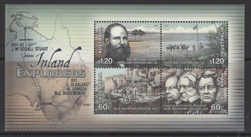 AUSTRALIA SGMS3803 2012 INLAND EXPLORERS MNH 