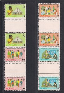VANUATU SC# 430-33  GUTTER PANES FVF/MOG 1986